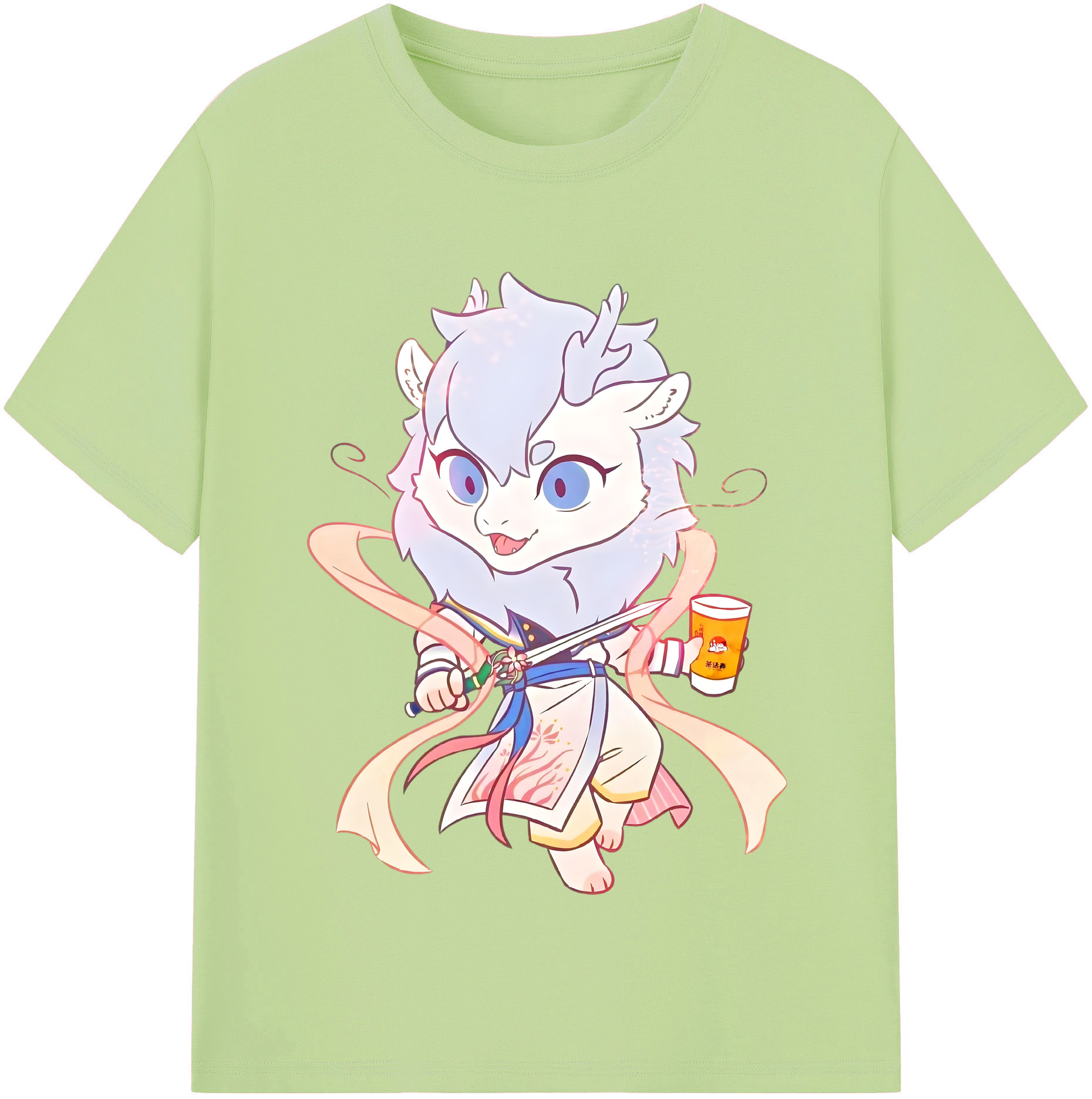 （画像用） Ne Zha 2 ナタ 魔童の大暴れ 綿100％半袖Tシャツ（フロントプリント）